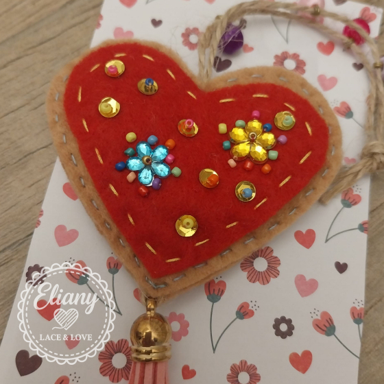 Charms per borse o portachiavi cuore con perline